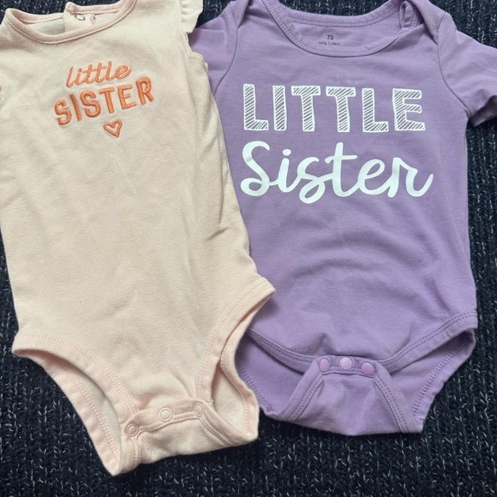 Carter’s Little Sister Baby Girl Bodysuit Bundle NWOT 3-6M 6M *